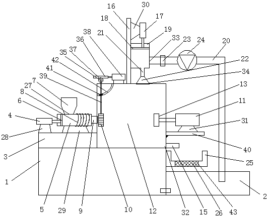 Rotating type water flow cooling plastic forming device