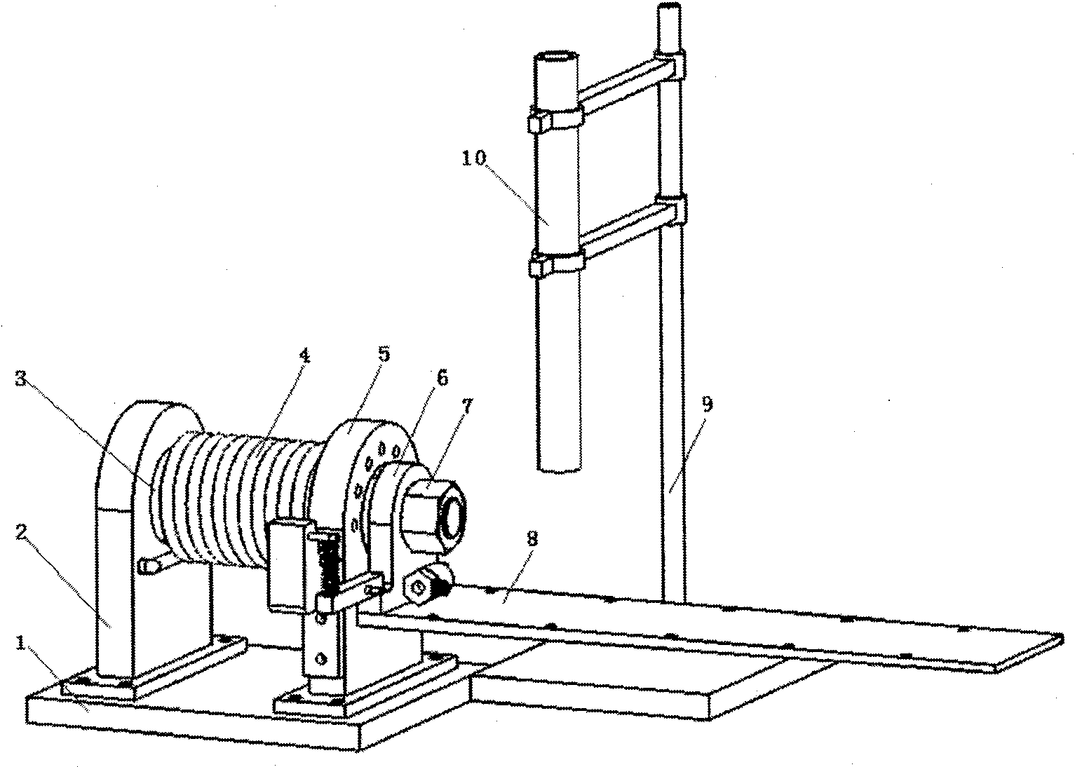 Damaging apparatus for diffuse shaft cable damage experiment