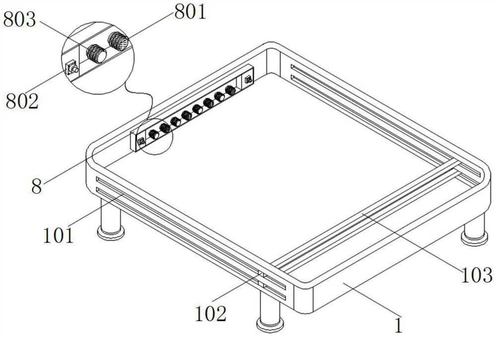 Three-axis linkage gluing machine with anti-blocking structure