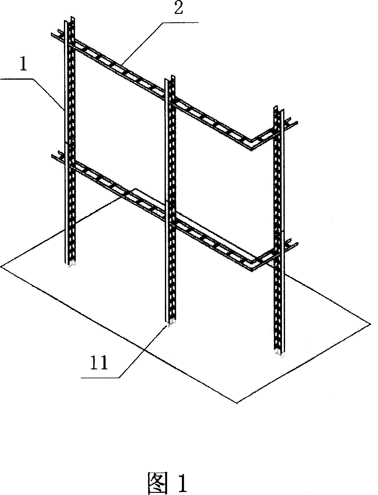 Concrete building reinforcing-bar precision positioning system and its construction method