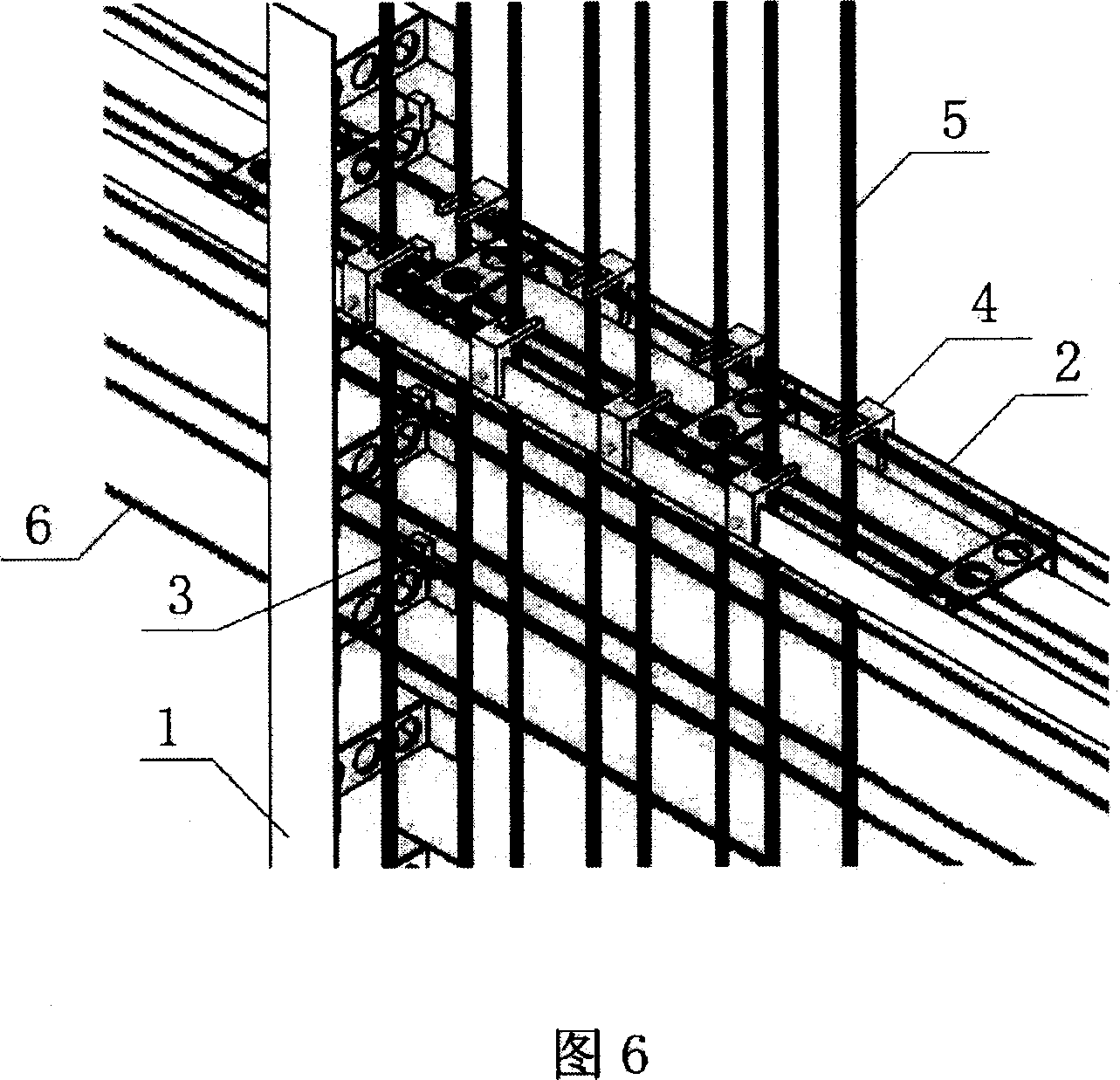 Concrete building reinforcing-bar precision positioning system and its construction method