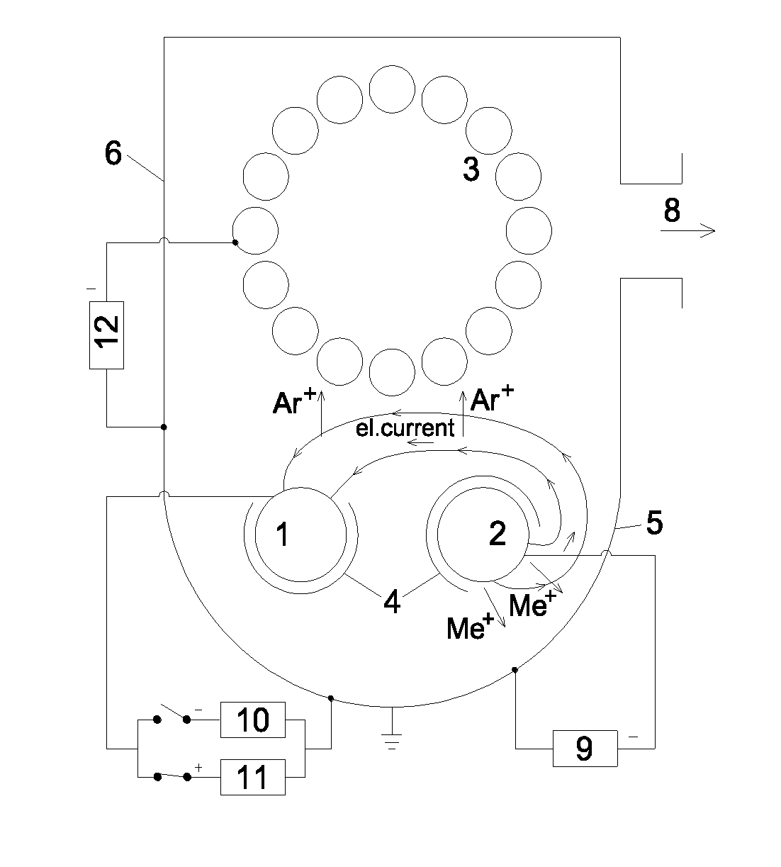 Glow Discharge Apparatus and Method with Lateral Rotating Arc Cathodes