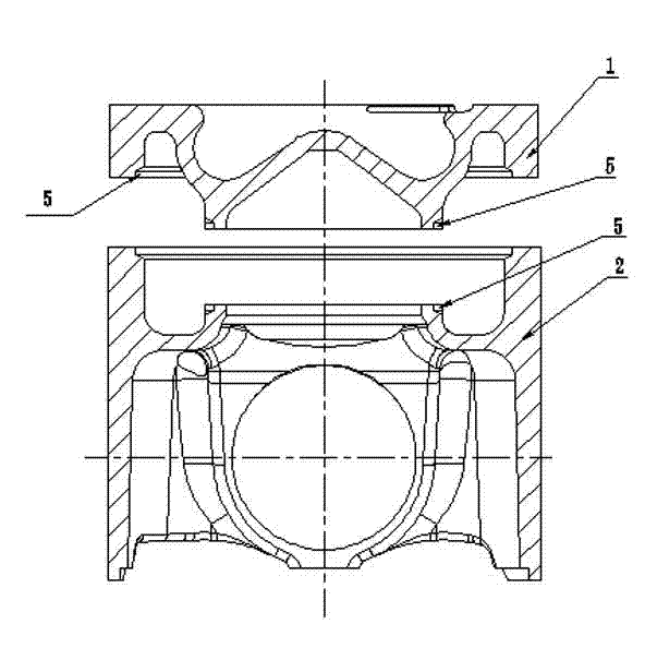 Machining method of friction welding of forged steel piston