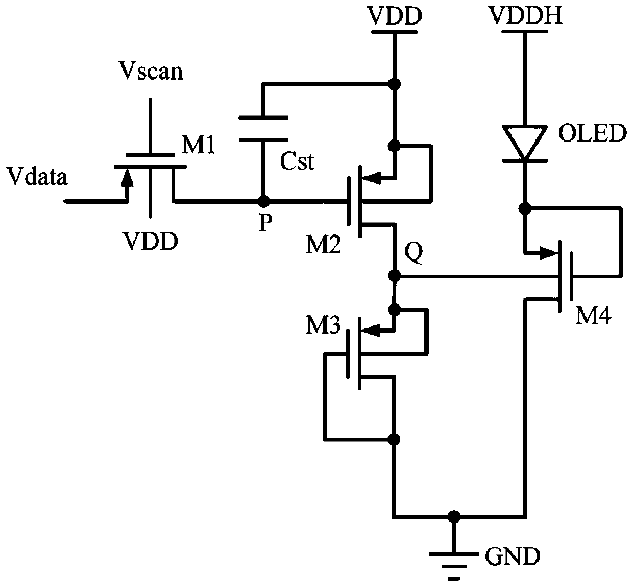 A volume-driven micro-display pixel circuit