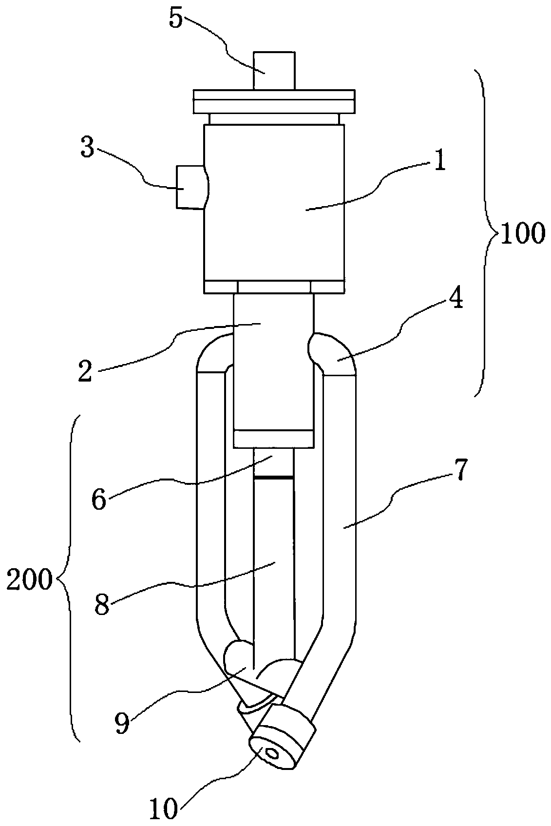 Suction-type rotary sand-blasting and powder-spraying device