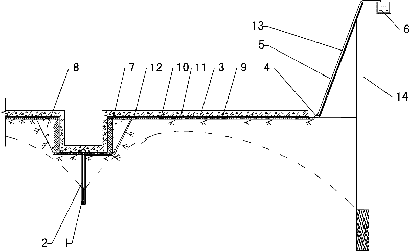 Precipitation construction method employing pipe embedded in deep foundation pits