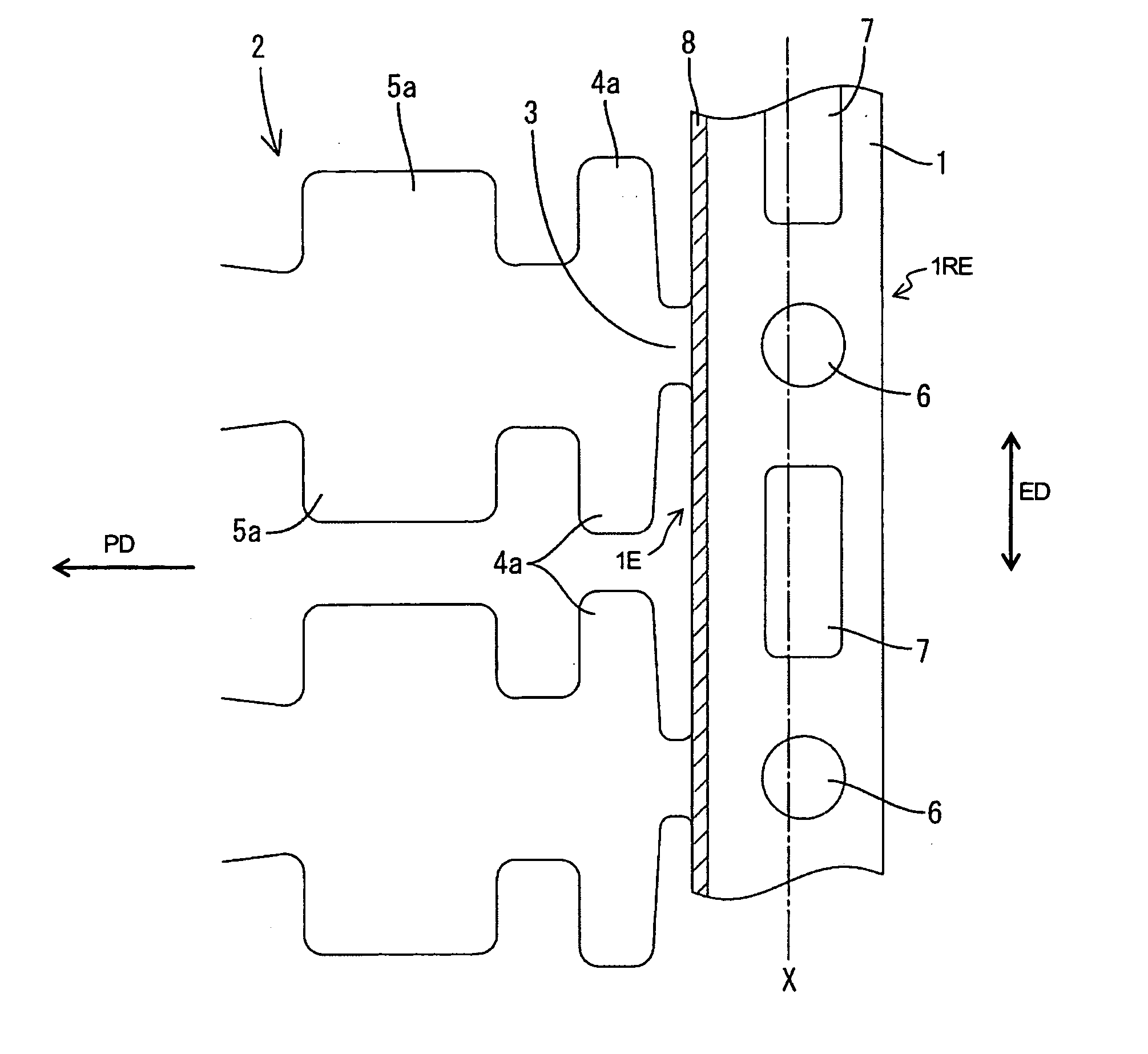 Chained terminals and method of forming chained terminals