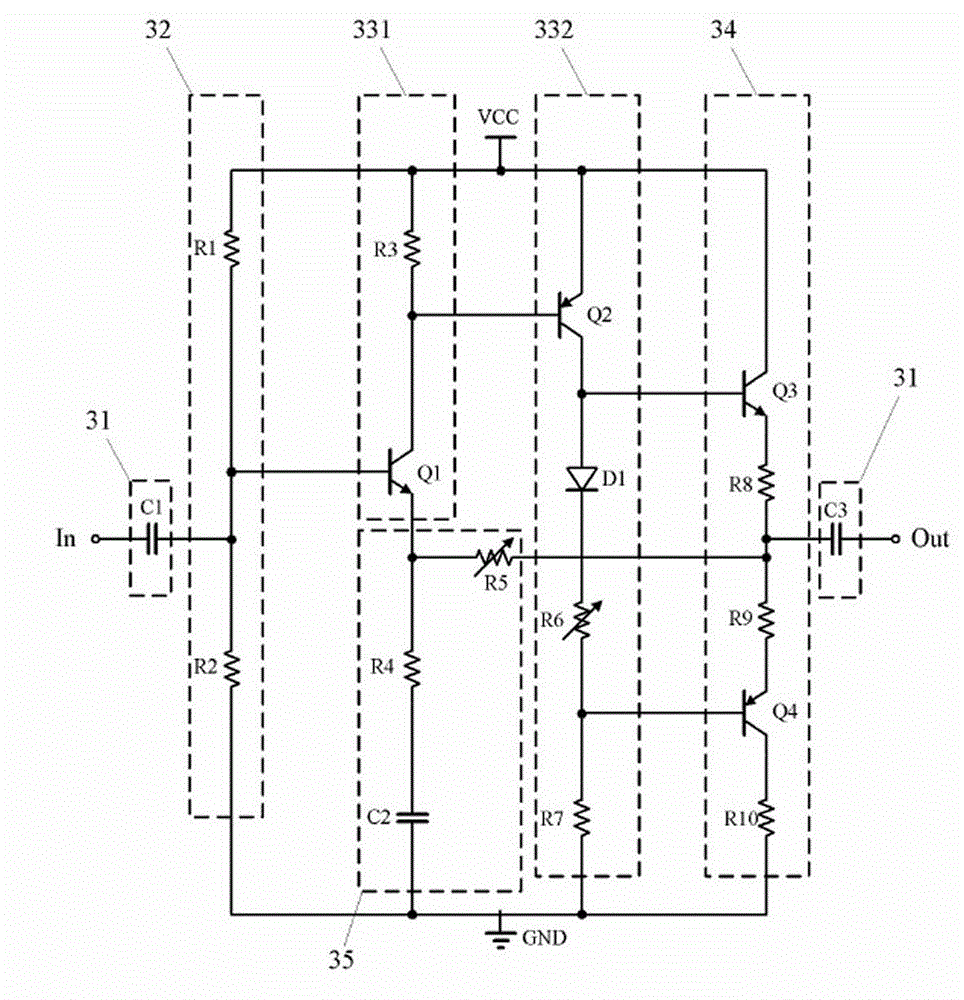 Current limiting power amplification driving circuit for power line carrier communication