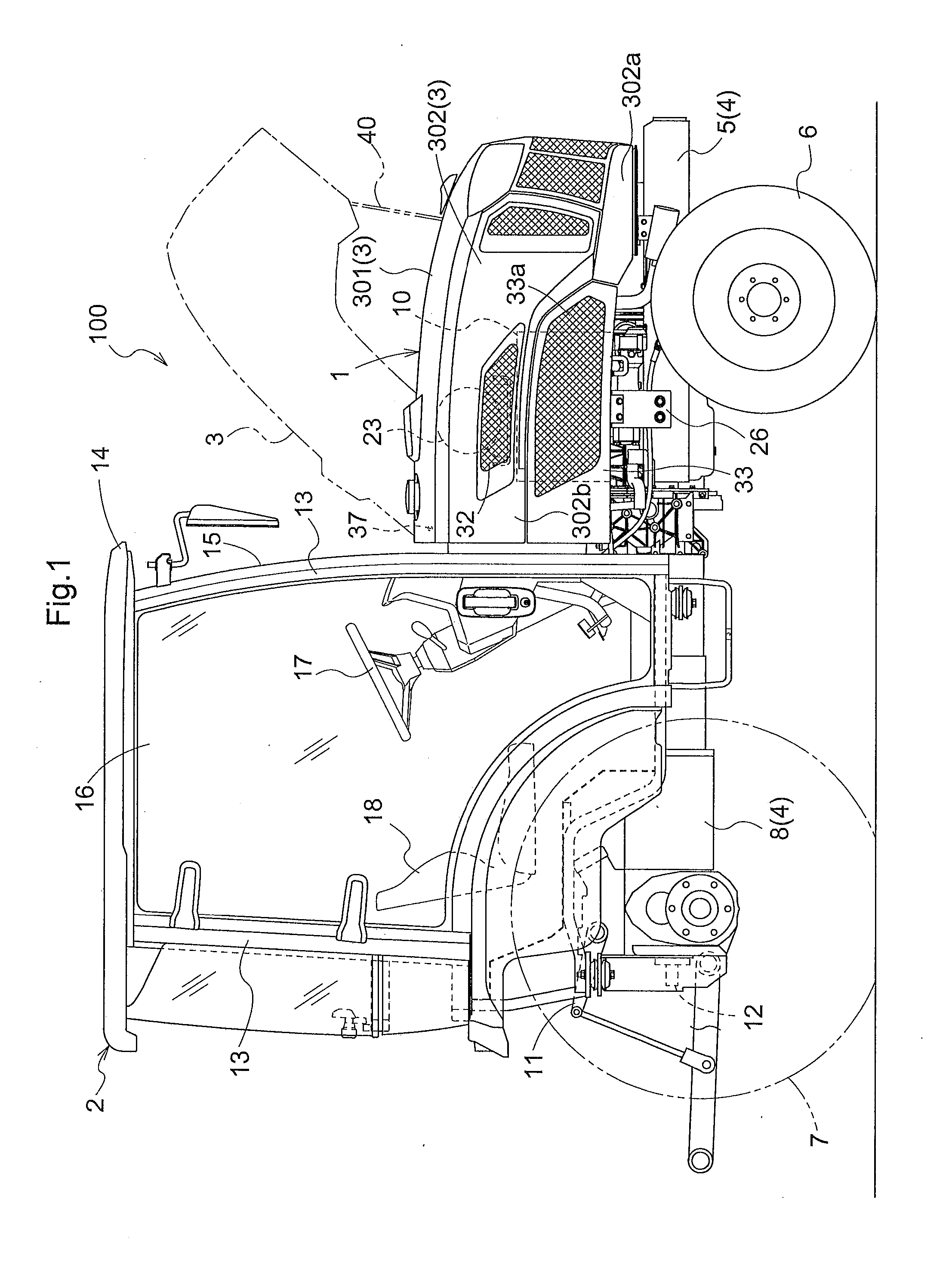 Work Vehicle Having an Exhaust Treatment Apparatus in an Engine Room