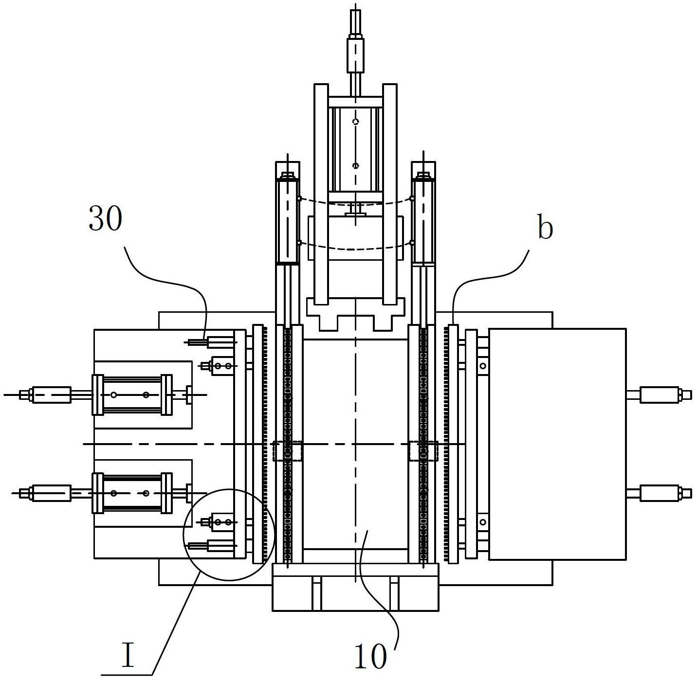 Material guiding mechanism based on heat radiator