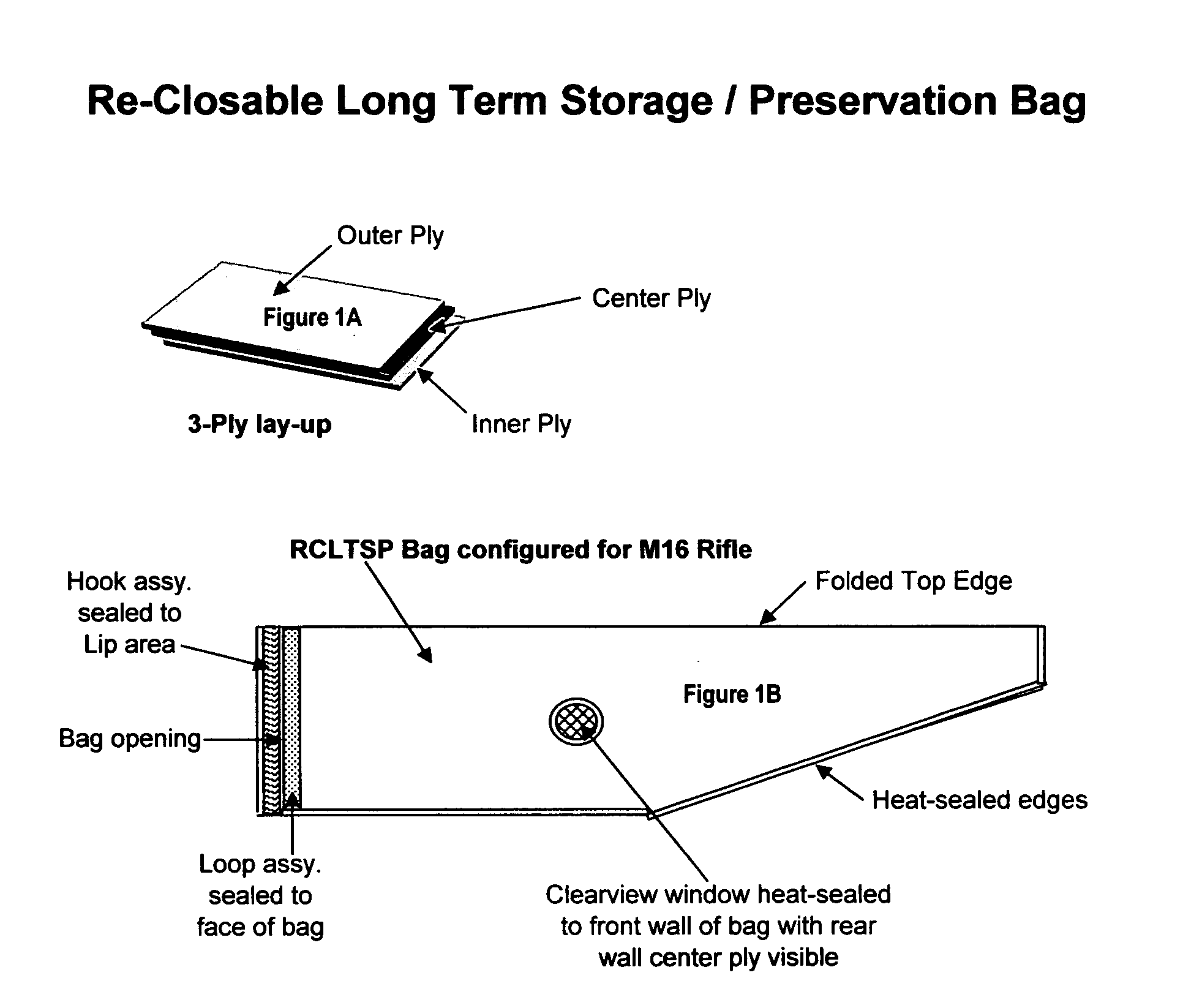 Re-closable Long Term Storage / Preservation Bag (RCLTSP bag); for the prevention of corrosion on military and / or commercial weaponry