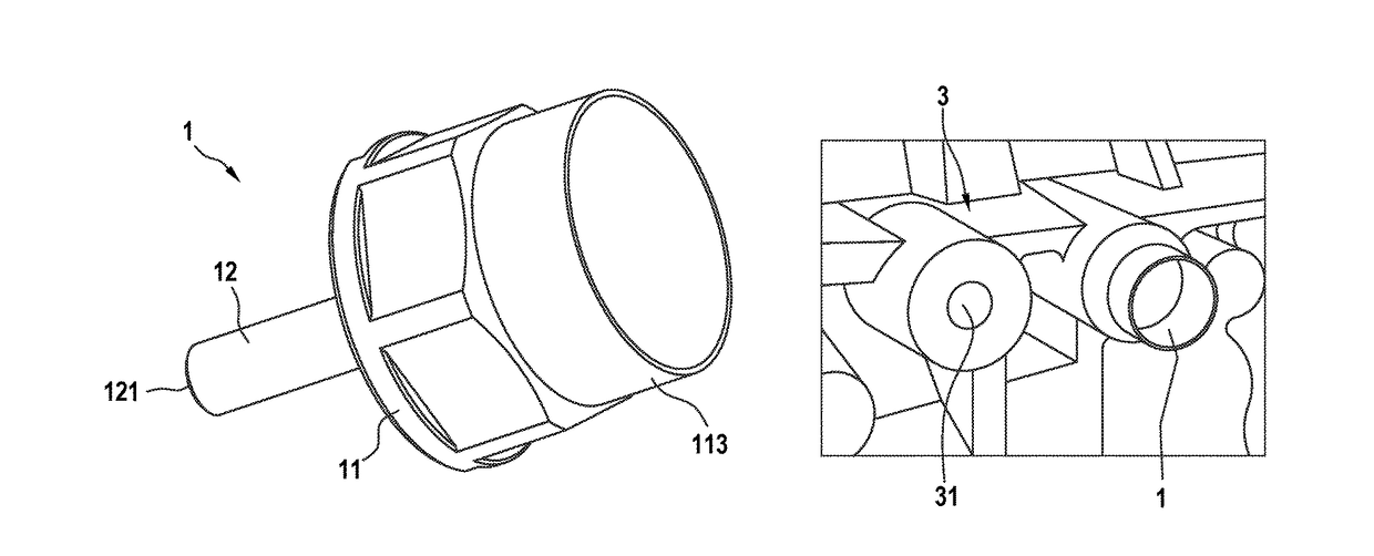 Device for receiving a data carrier and a data carrier set for arranging in an object