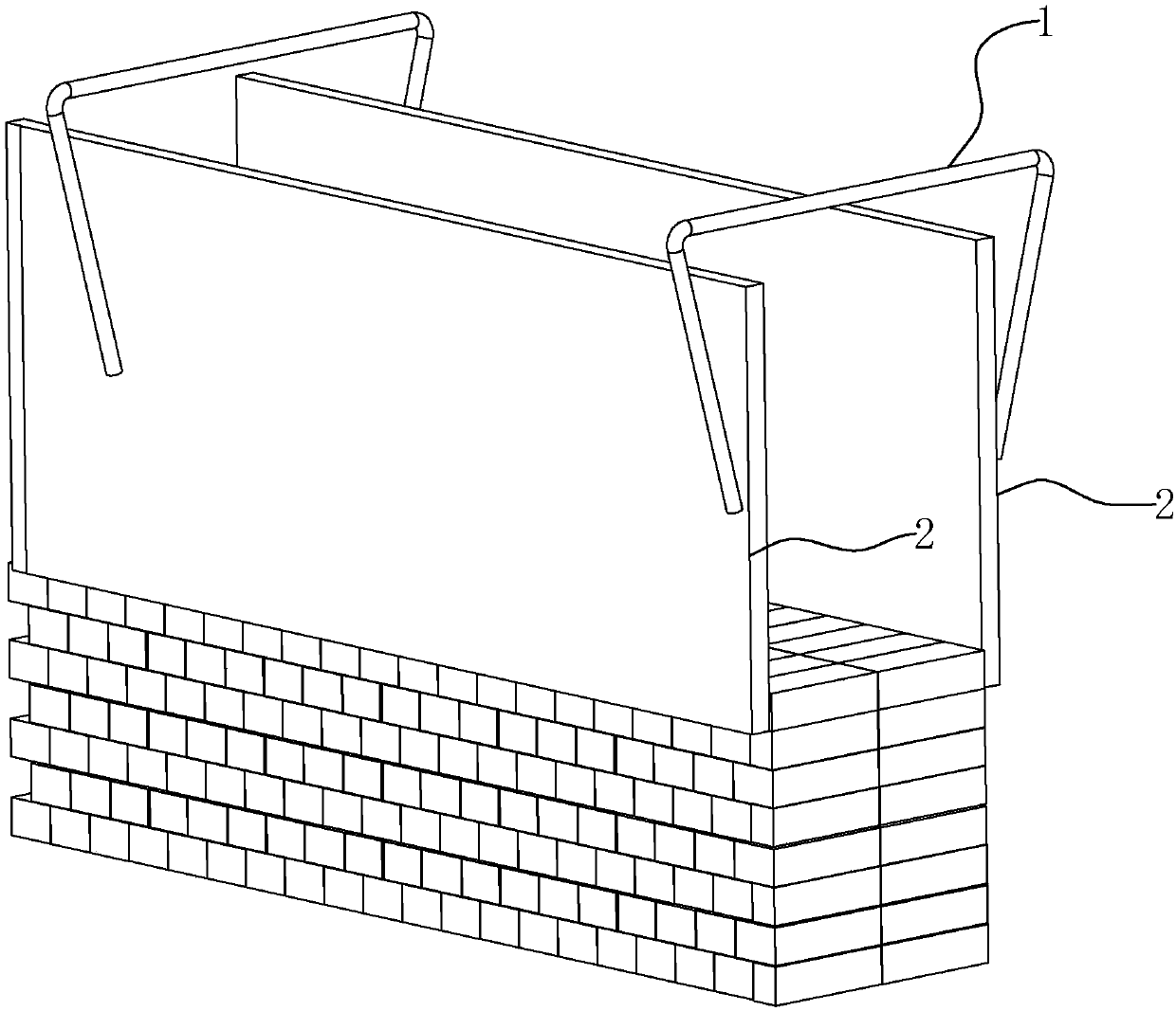 U-shaped device for clamping formwork