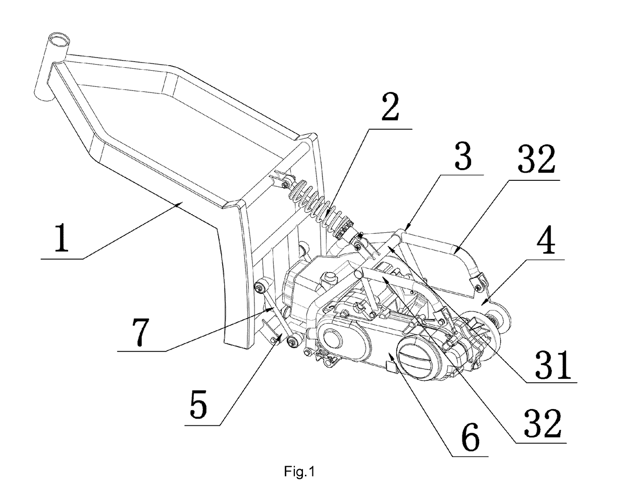 Mounting bracket for stepless variable speed engine of light motorcycle