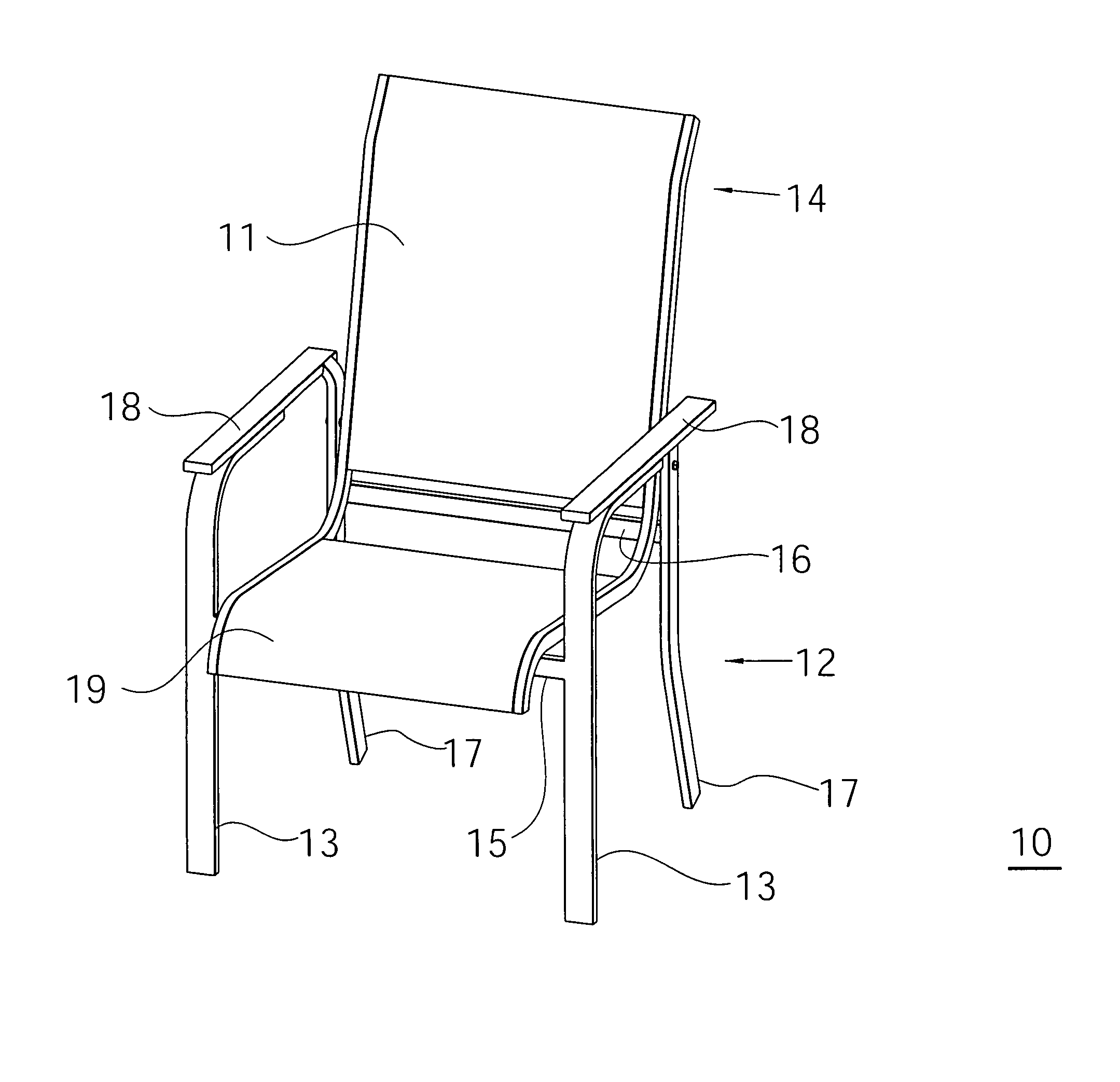 Hook attachment sling chair