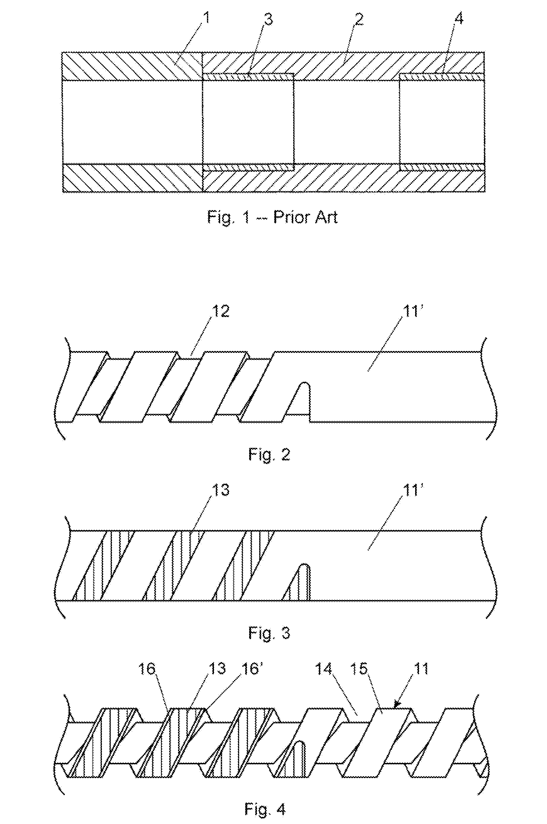Process for production of a screw for an extruder, and screw