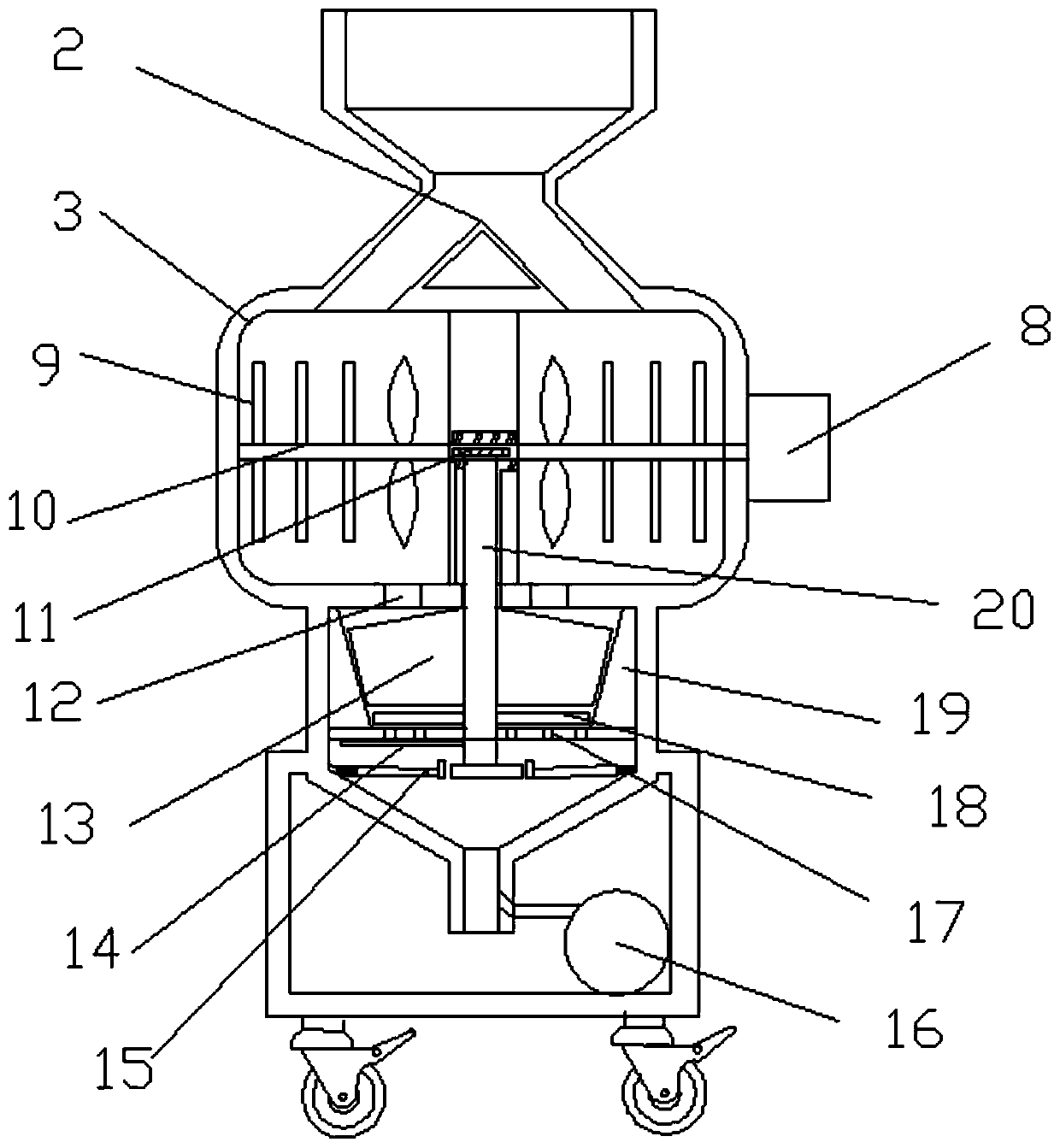 Efficient organic fertilizer granulating device