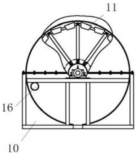 Rotary-wheel-type small sewage treatment device