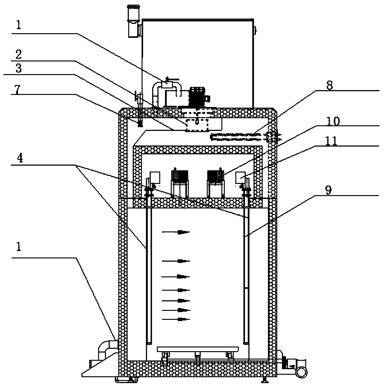 Continuous wood modification heat treatment process and system