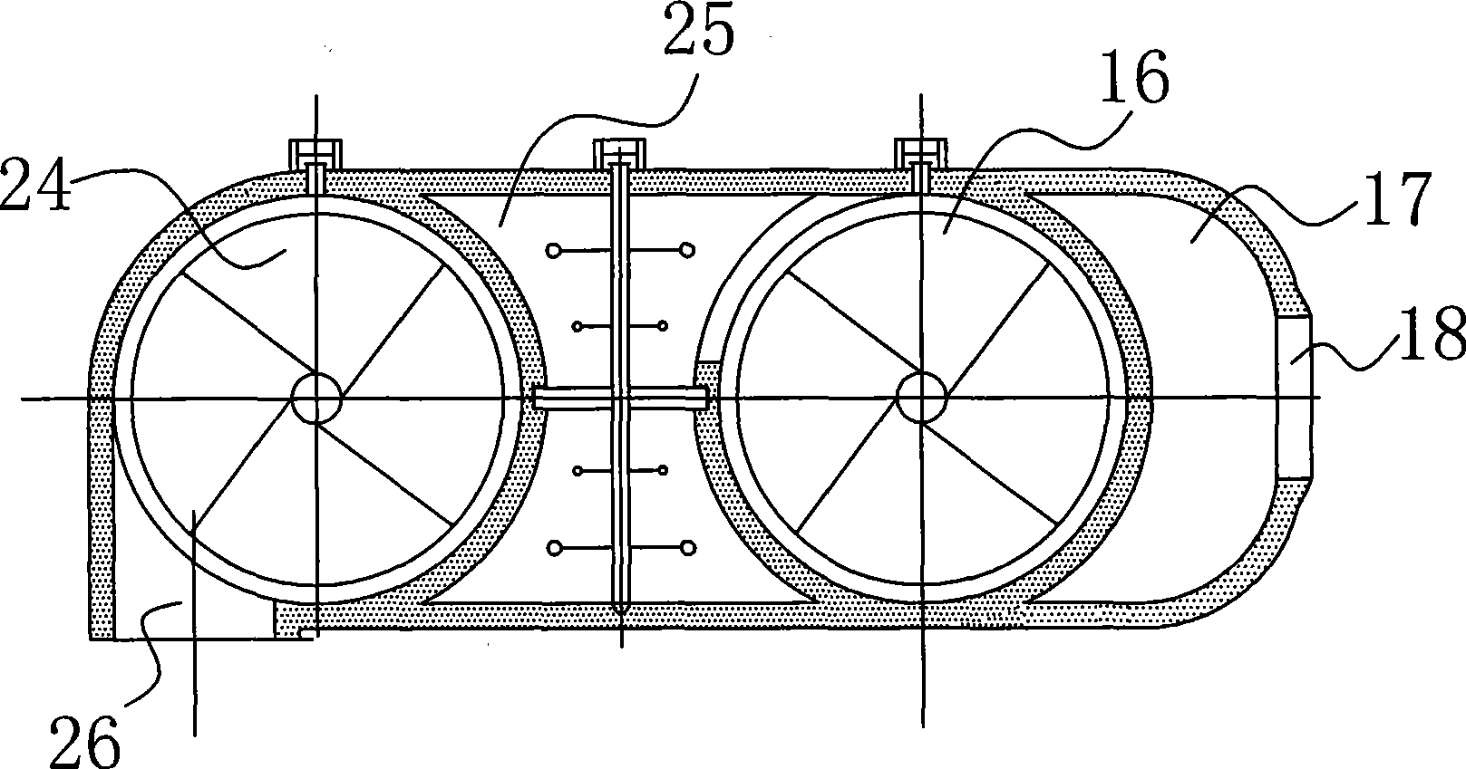Composite desulfuration dust removing device