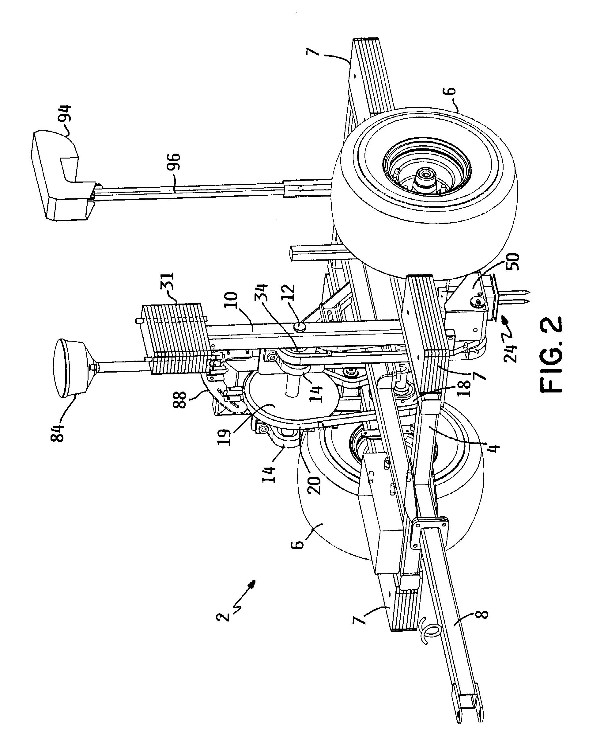 Mobile turf instrument apparatus having droppable hammer type accelerometer carried on rotating arm