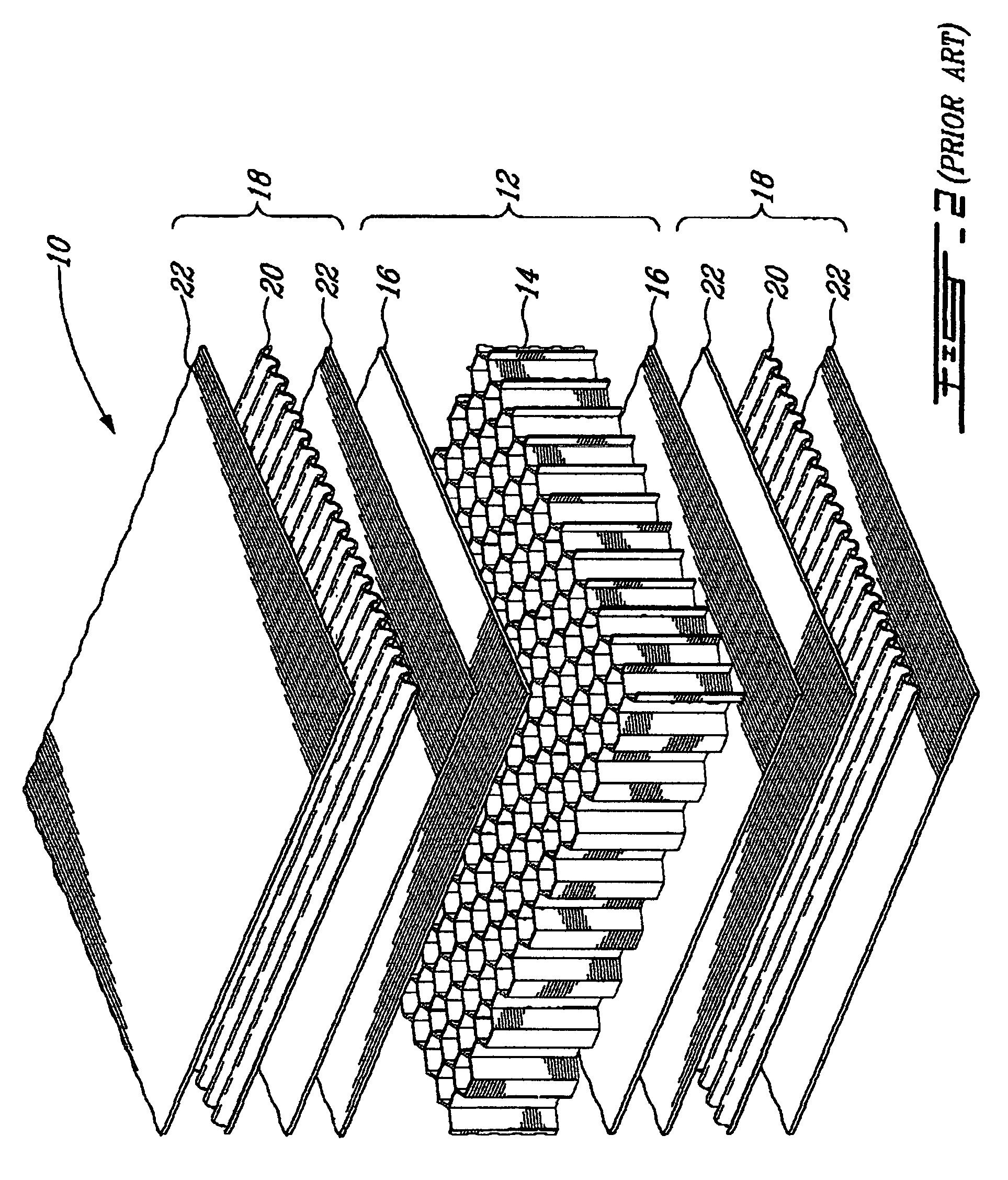 Process and apparatus for manufacturing a honeycomb composite material