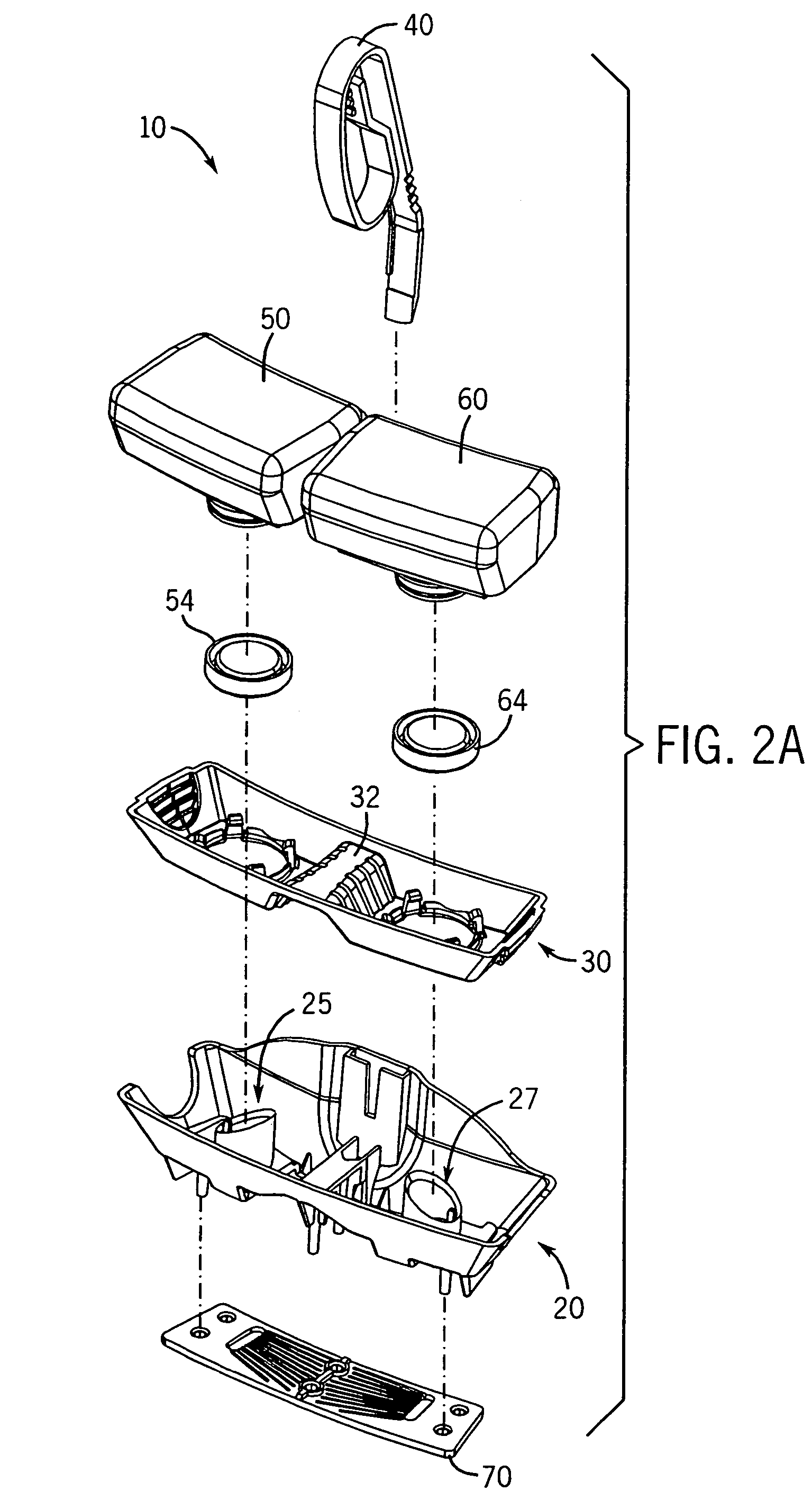 Toilet rim mounted device for dispensing two liquids