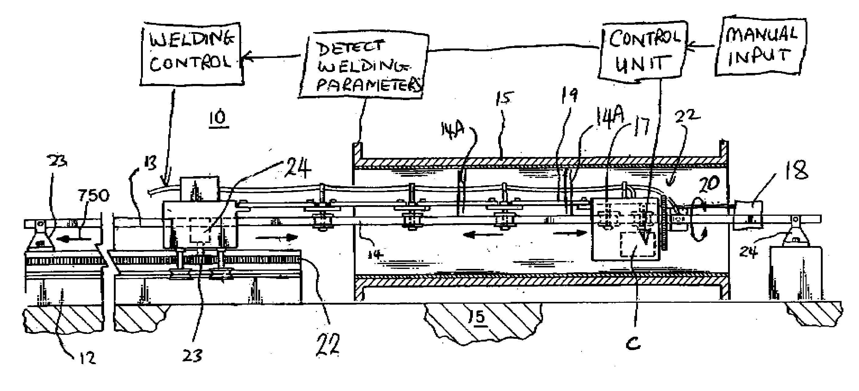 Apparatus for coating a pipe surface