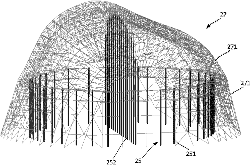 Construction method of large-span thin wall planar arch truss based on stiffened ring beam