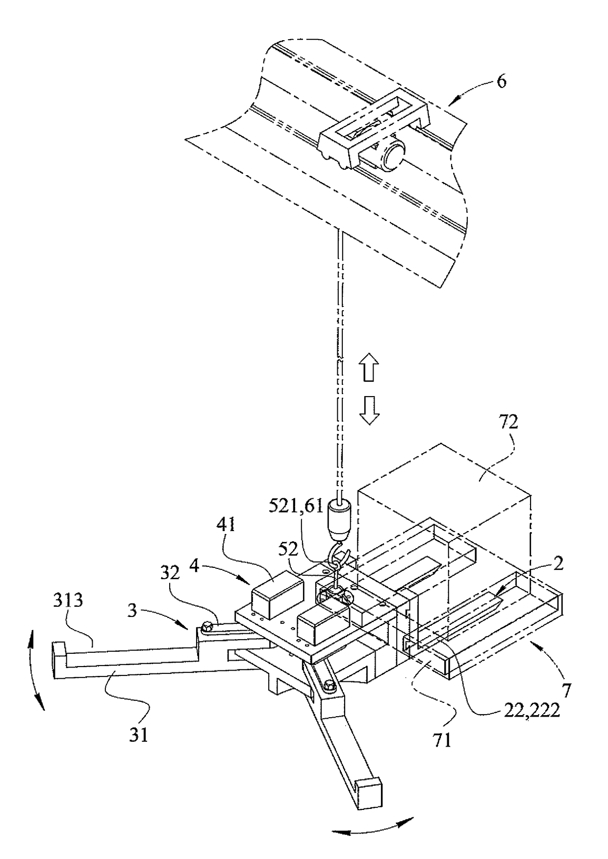 Suspension type lifting device