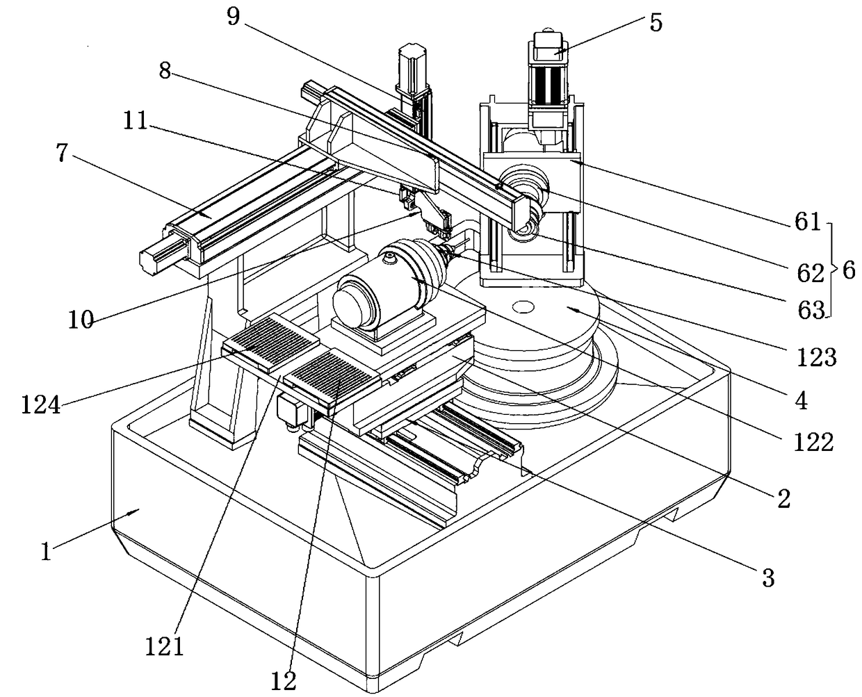 Single-head full-automatic numerical control tool grinding machine