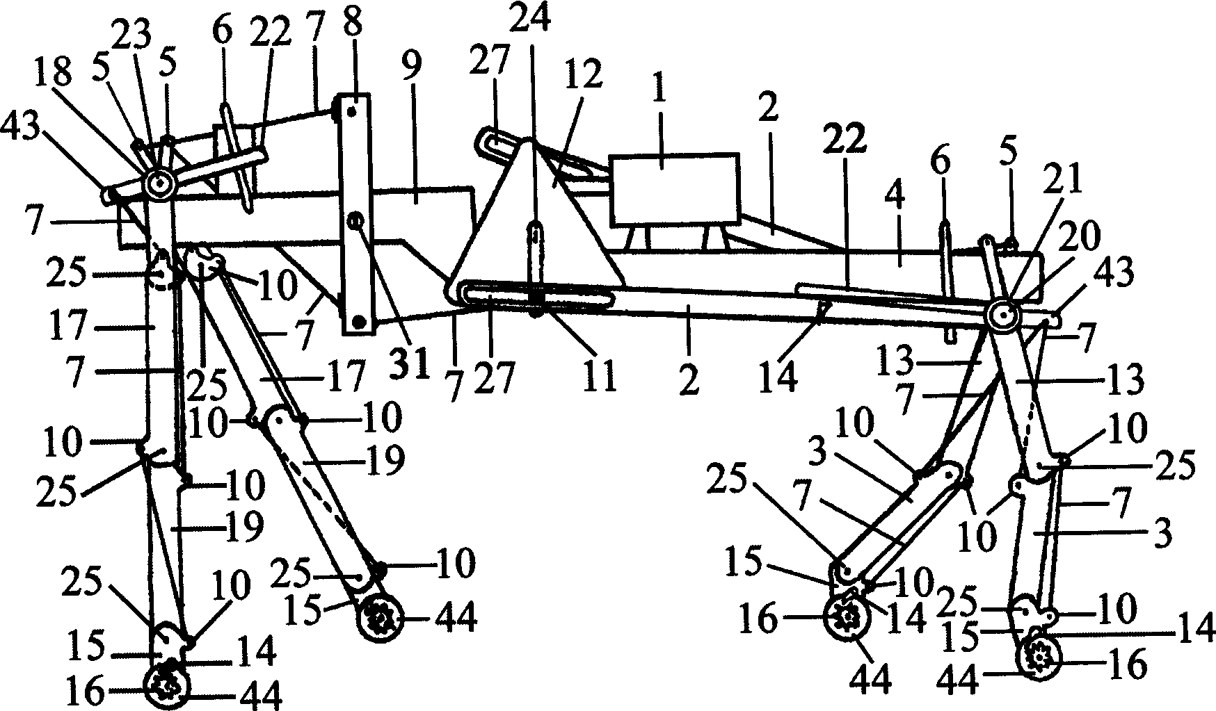 Bionic walking mechanical carrier, recreational vehicle and making and using method thereof