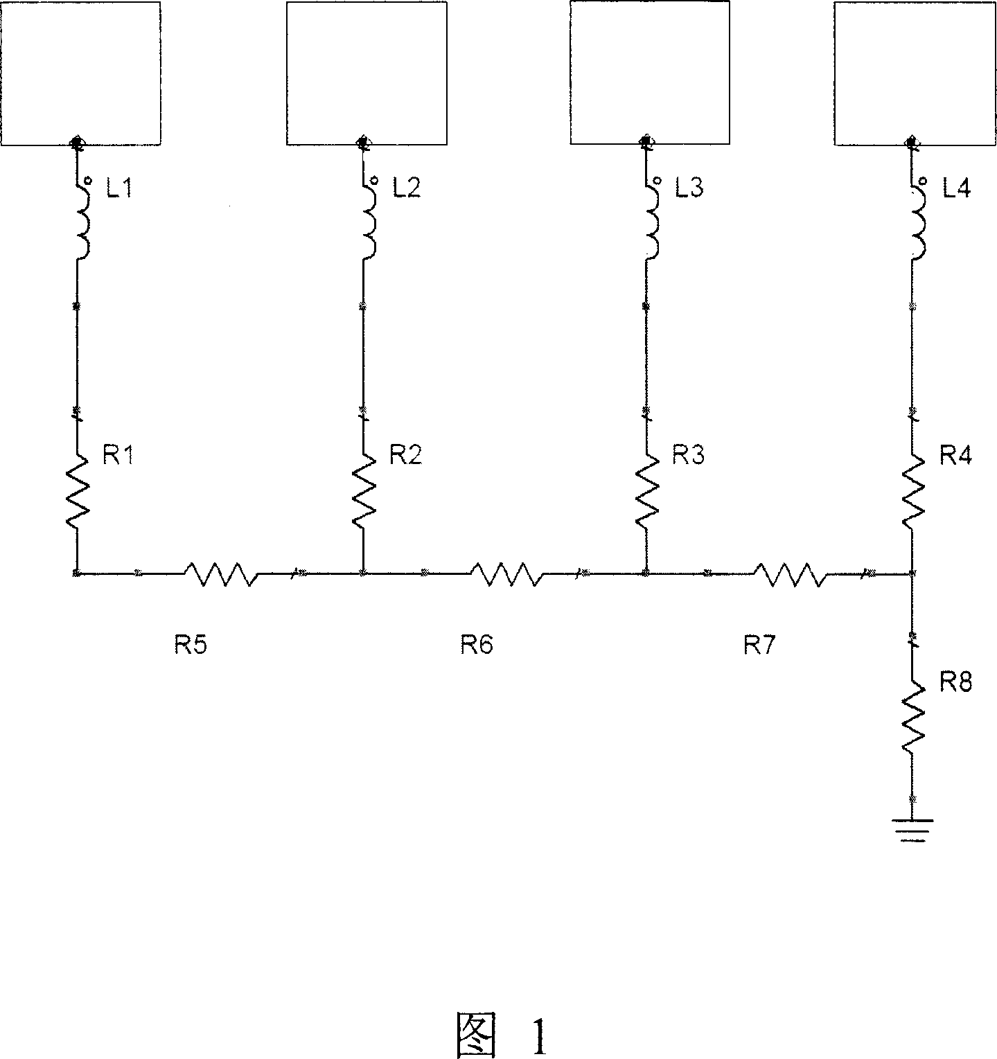 Ground wire layout graph for reducing microwave single-sheet integrated circuit standing wave ratio