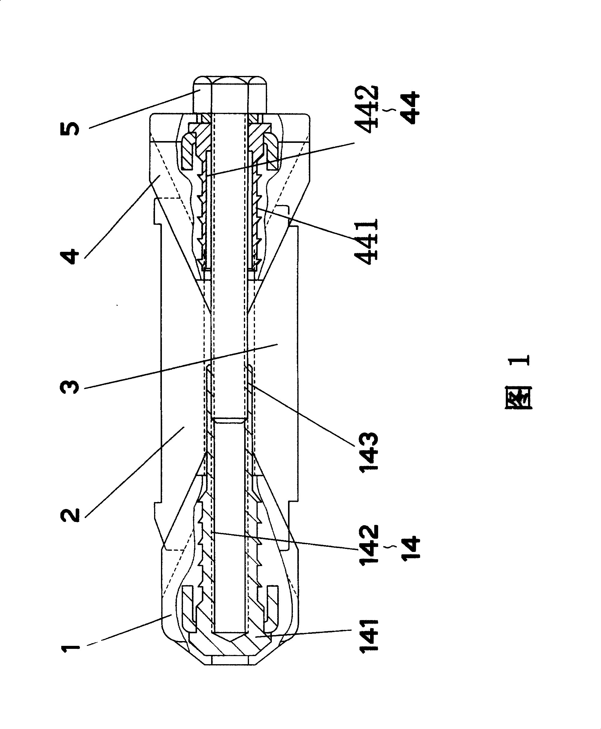 Clamping mechanism for cable through-going device