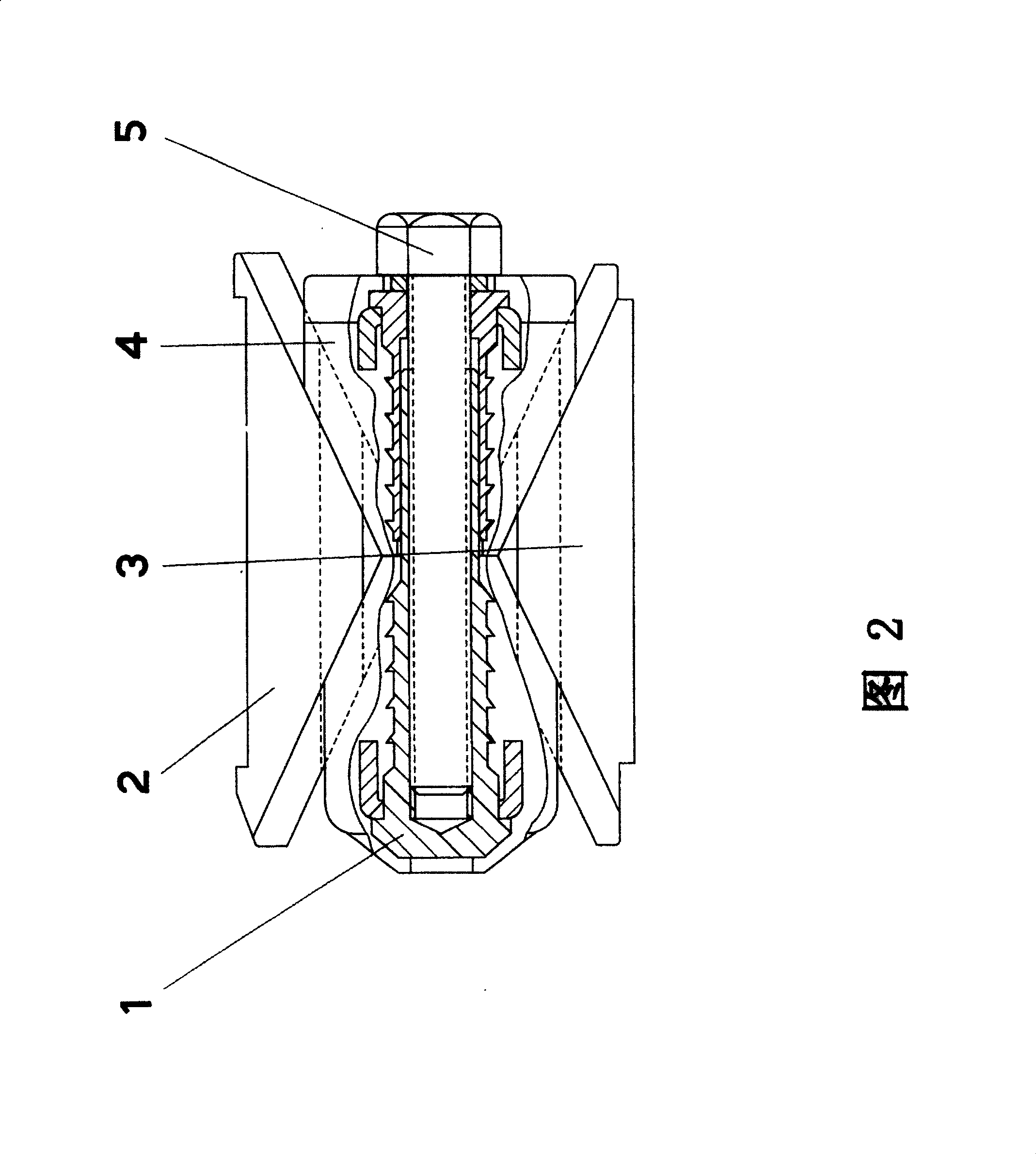 Clamping mechanism for cable through-going device