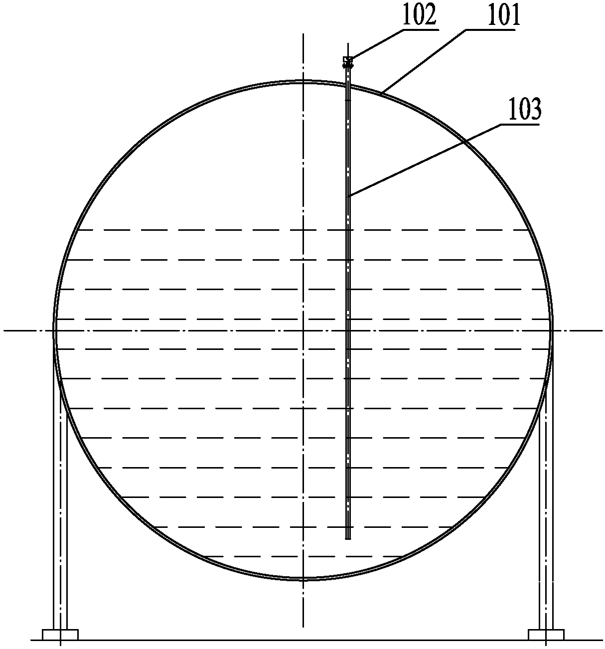 Spherical steam heat accumulator with wave guide guide mechanism