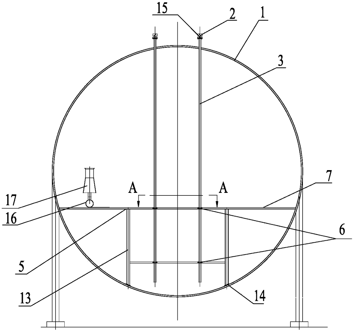 Spherical steam heat accumulator with wave guide guide mechanism