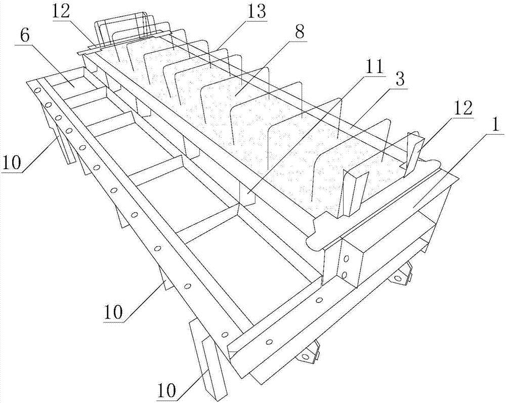 Non-gasket prefabricating device for high-speed railway deck covering plate