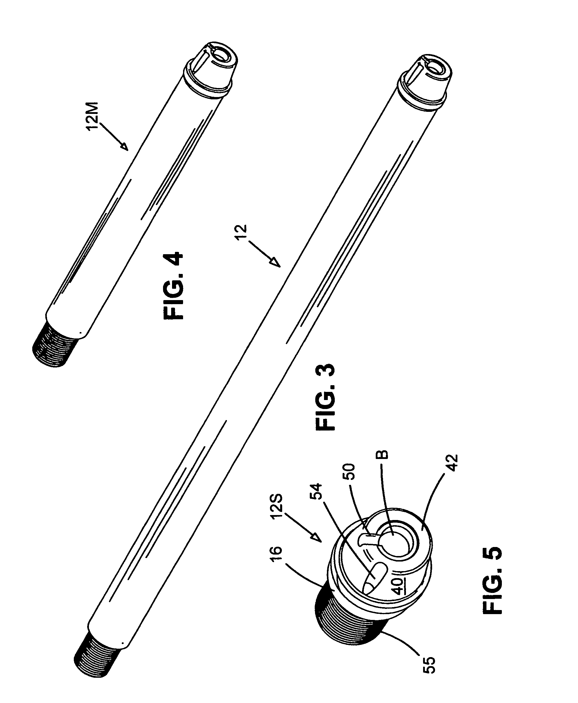 Gas-operated guns with demountable and interchangeable barrel sections and improved actuation cylinder construction