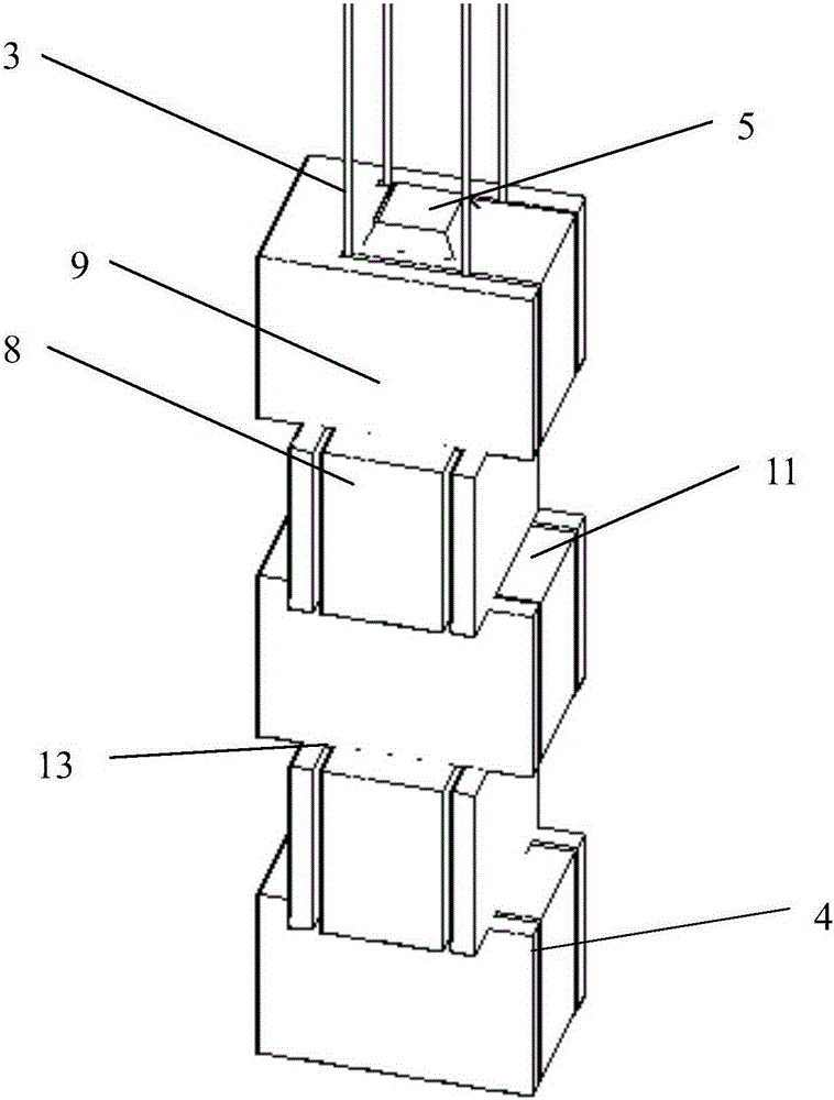 Construction method of novel structural column for frame-structured T-shaped filled walls