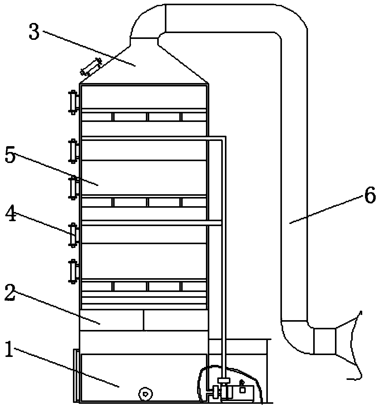 Activated carbon adsorption tower with buffering function