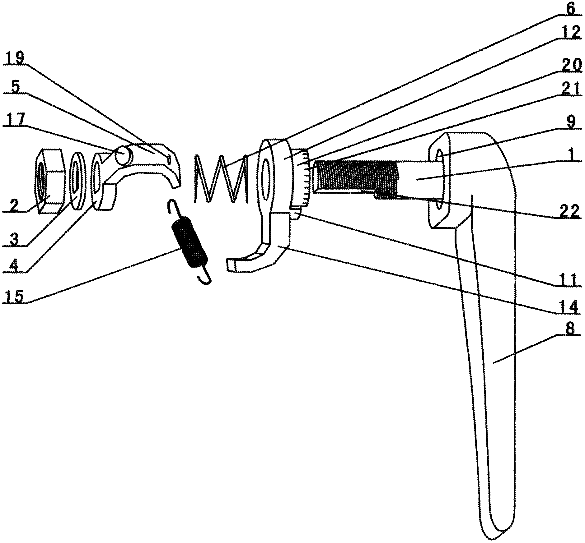 Automatic door-closing rotary-screwing type handle of magnetic-attraction refrigerator