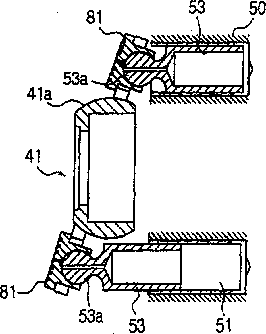 Tilted variable axial piston device