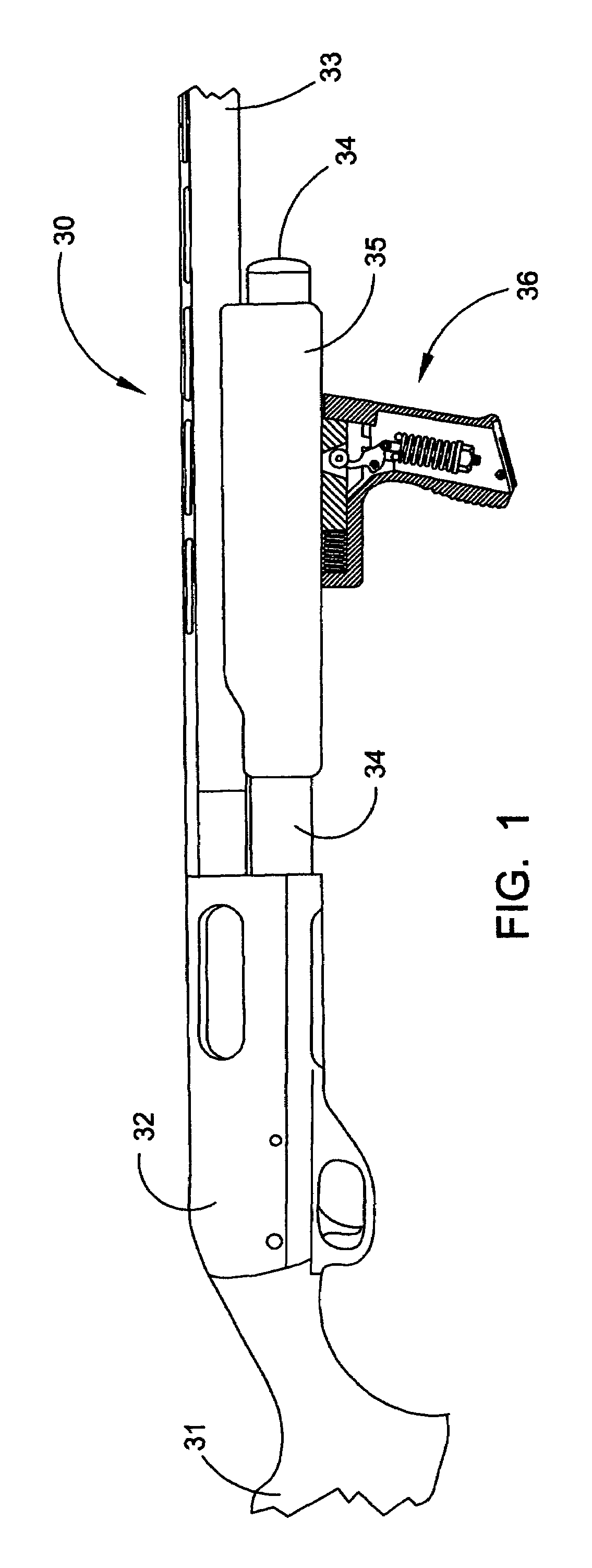 Recoil system for the forend of a firearm