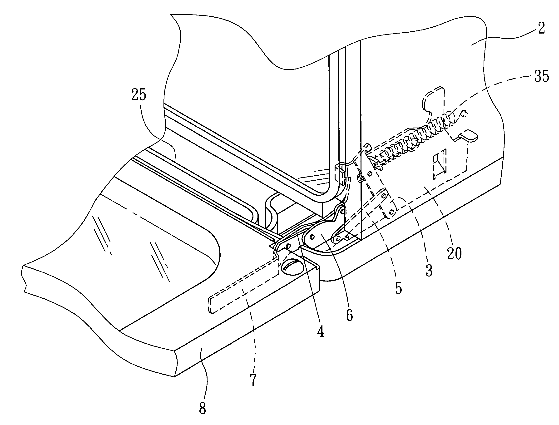 Hinge device of a steam oven door