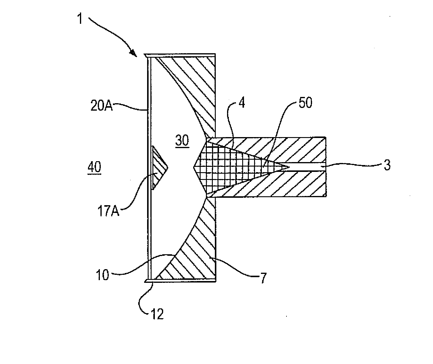 Parabolic antenna with an integrated sub reflector
