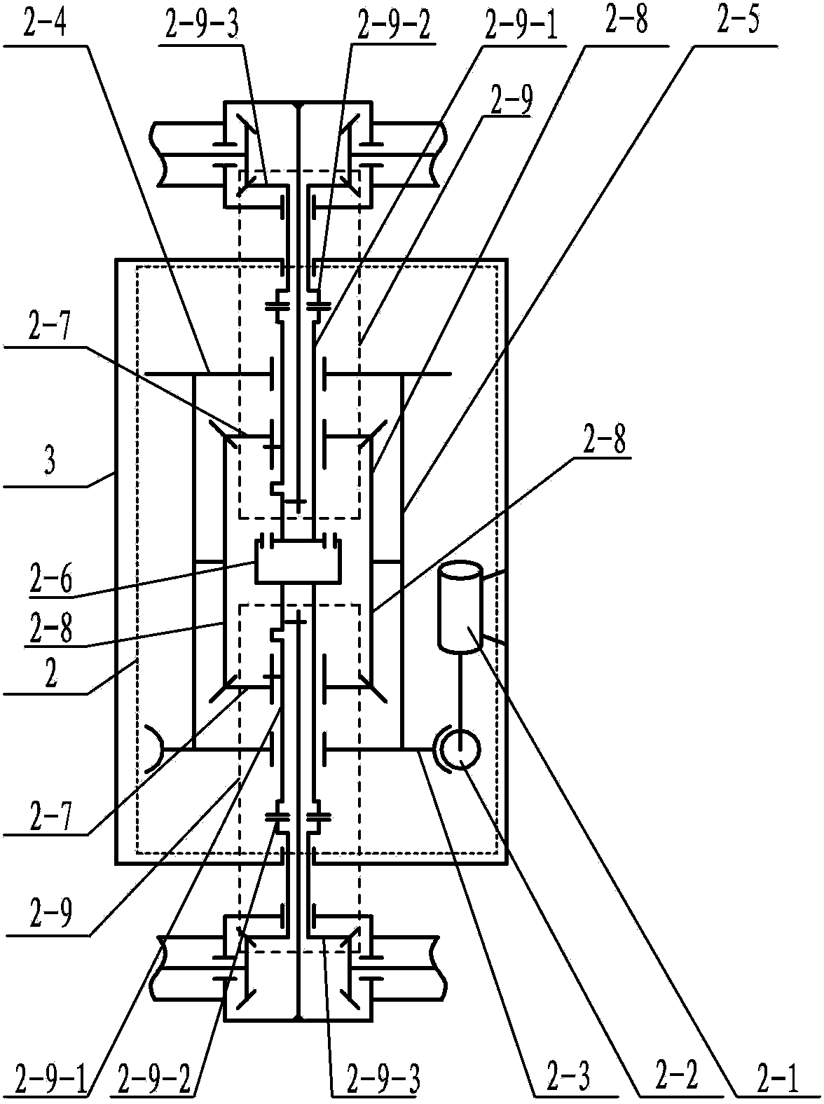 Six-wheel single drive folding extendable rocker arm type vehicle-mounted device