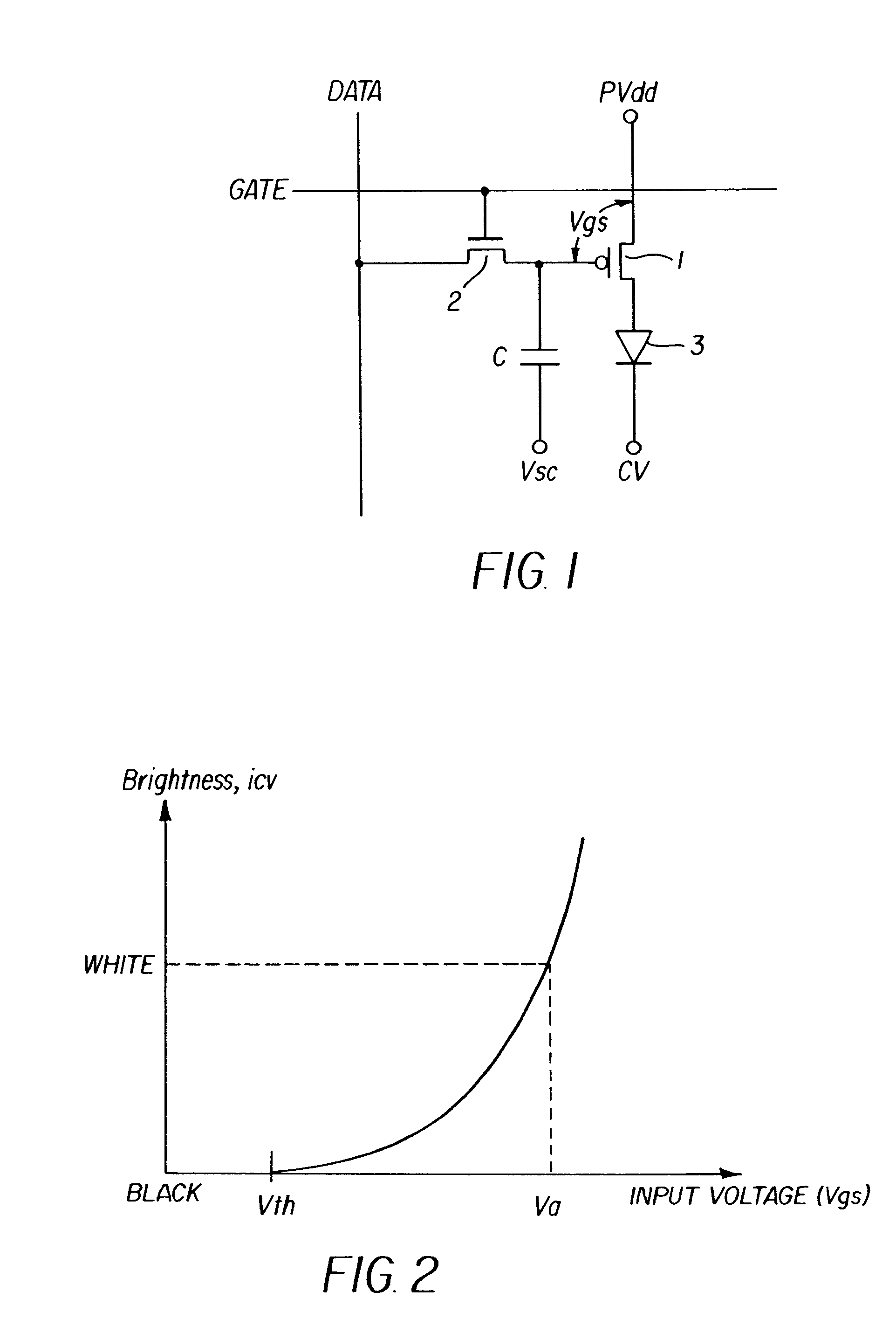 Correction of pixels in an organic EL display device