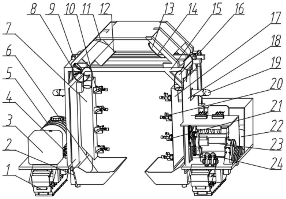 A door-type three-dimensional air-supply sprayer for orchard