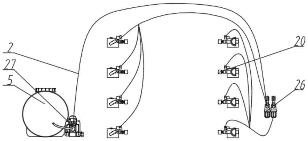 A door-type three-dimensional air-supply sprayer for orchard